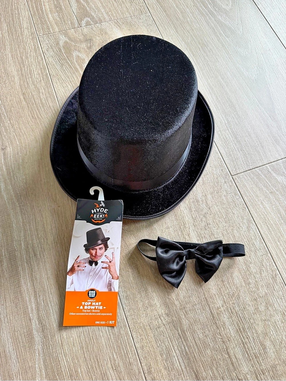 Hyde & Eek! Boutique Adult Top Hat & Bowtie Halloween Costume Black
